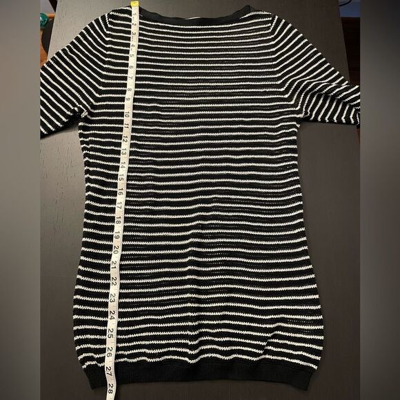 Classiques Entier Black & White Stripe Long Knit Sweater Women’s Size S - Picture 5 of 6